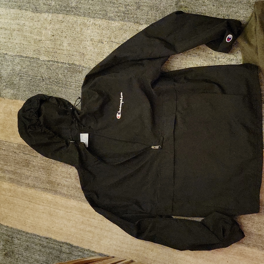 Black Champion half zip windbreaker